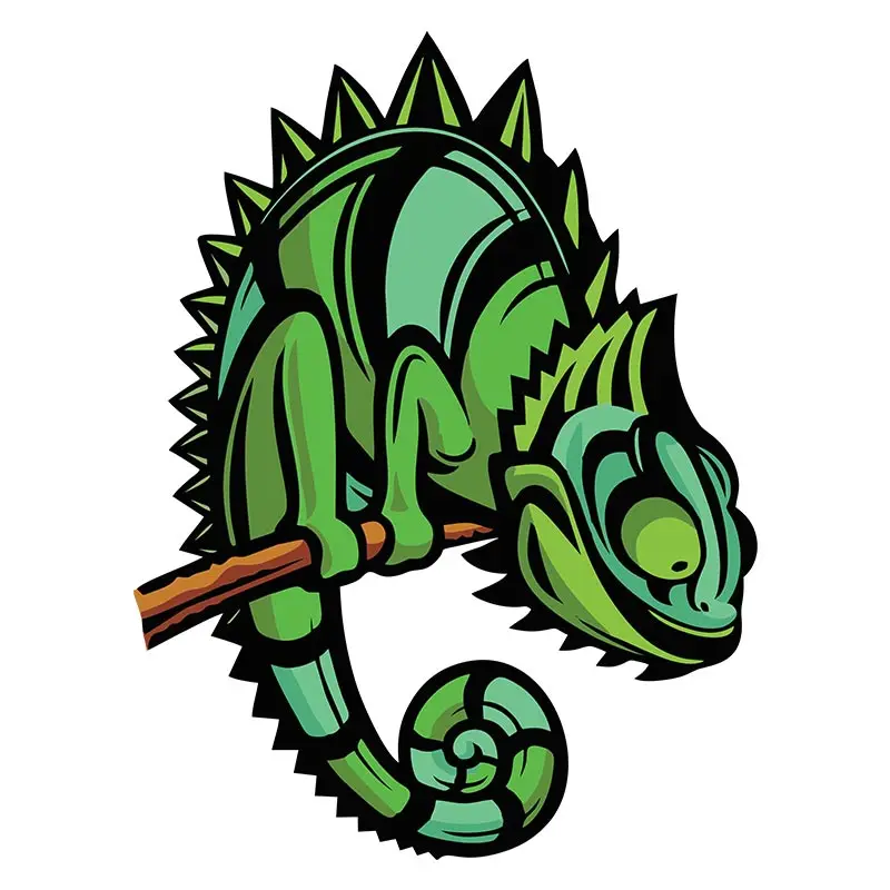 High Casqued Chameleon Vector Art