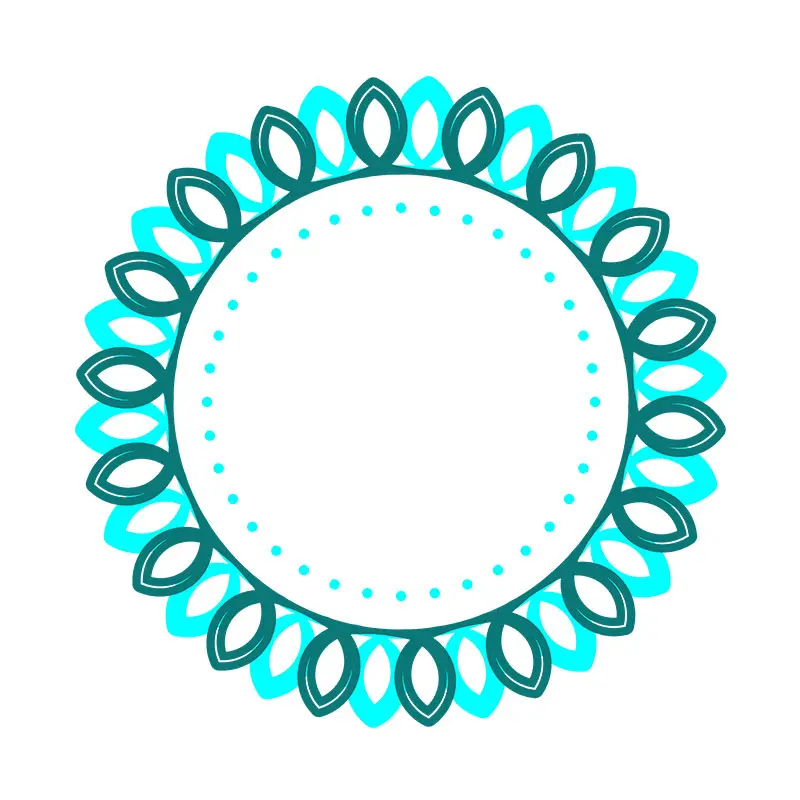 Charming Floral Leaves Mandala Circle Border Vector Art