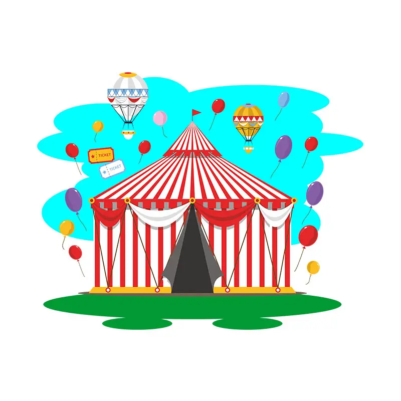 Impressive Circus Entrance Tent Vector Art