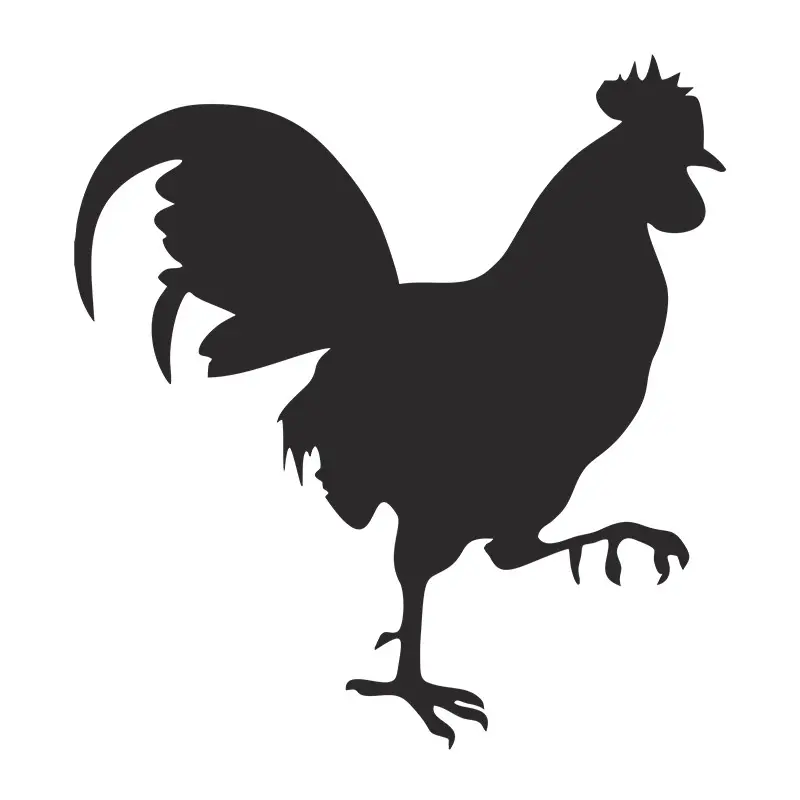 Zealous Rooster Silhouette Art