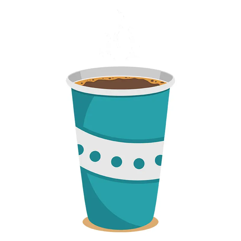 Luscious Espresso Coffee in Plastic Glass Vector Art