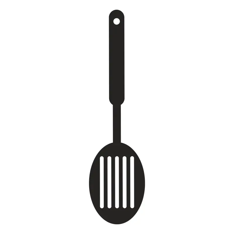 Vigorous Oval Slotted Spoon Silhouette Art