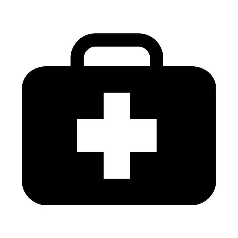Red Cross Fire Medical Kit Silhouette Art