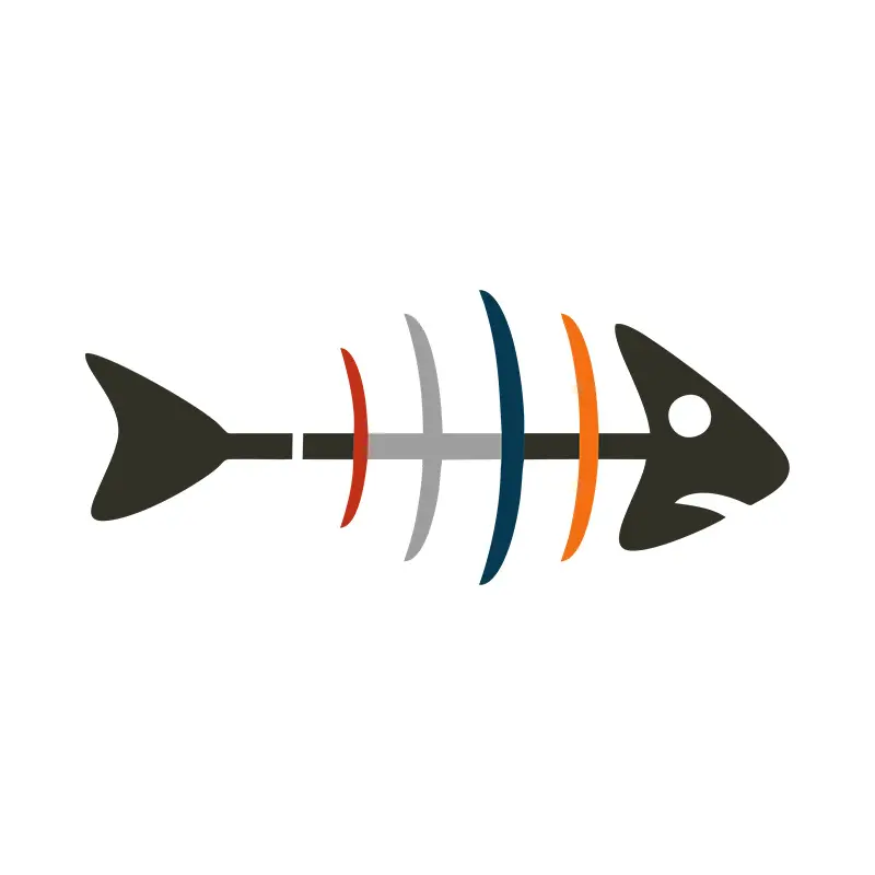 Multicolored Slab Fish Bone Vector Art