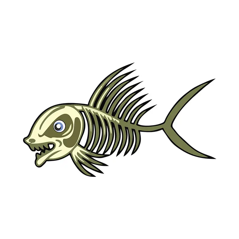 Sharp Snouted Piranha Fish Bone Vector Art