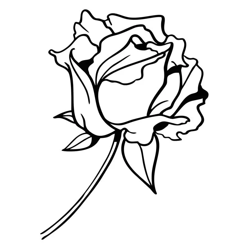 Golden Celebration Rose Flower Silhouette Art