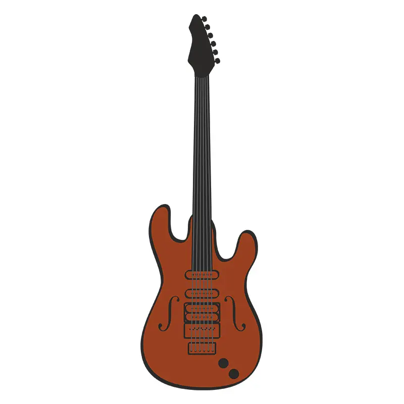 Upright Bases Guitar Vector Art