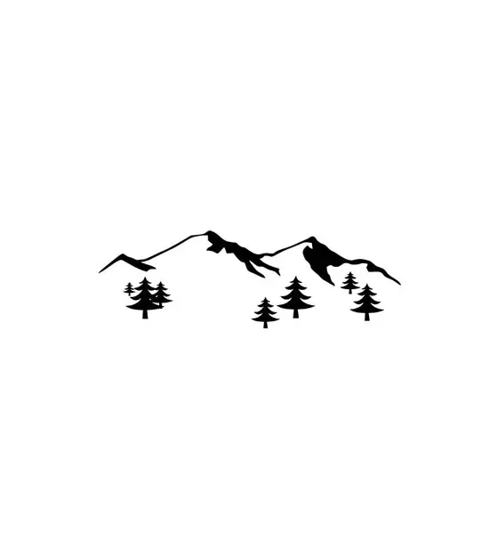 Mountain Hiking Camping Silhouette Art