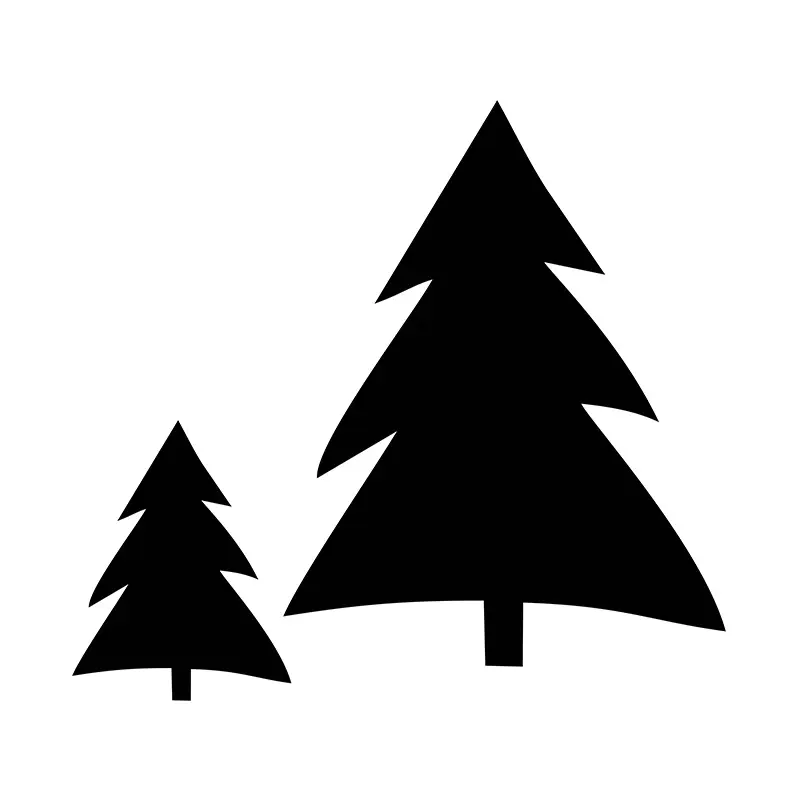 Sky-High Hill Top Pine Tree Silhouette Art
