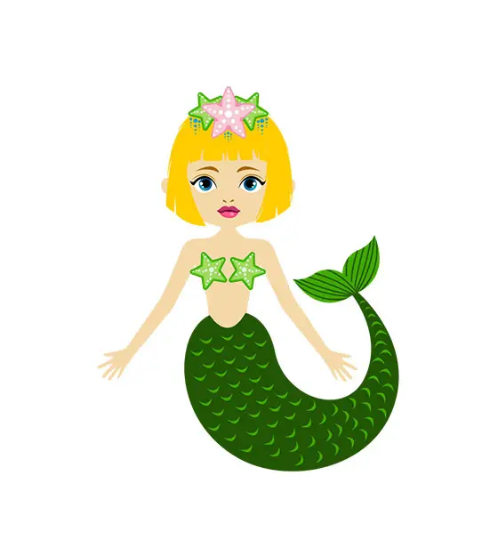 Green Mermaid Vector Art