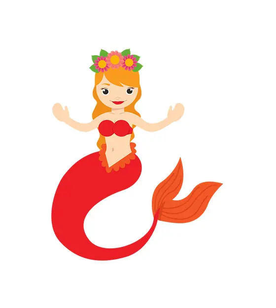 Red Mermaid Vector Art