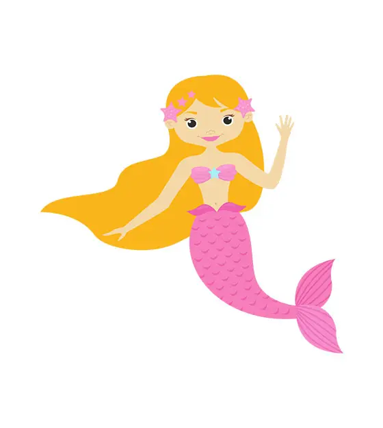 Pink Mermaid Vector Art