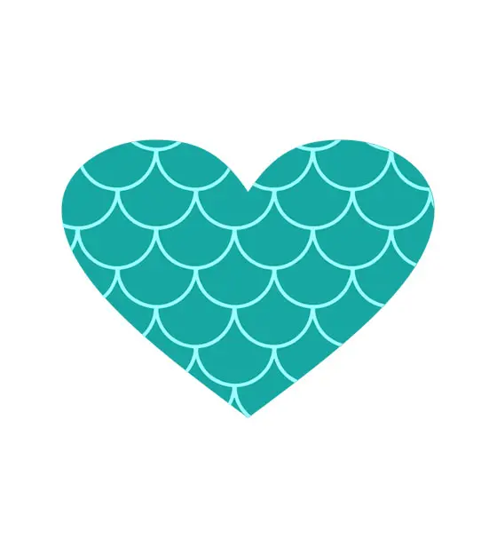 Heart Mermaid Scaled Vector Art