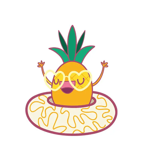 Enjoying Pineapple Vector
