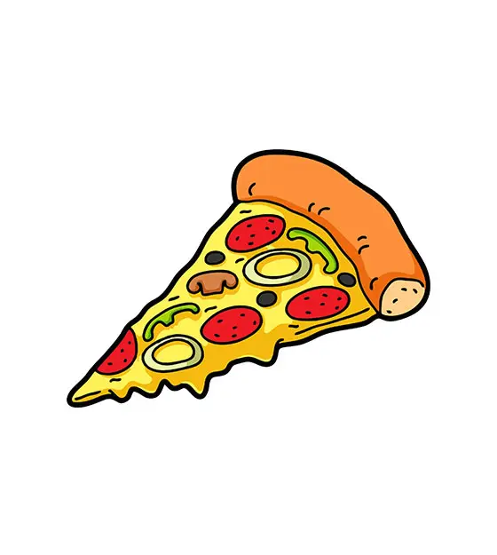 Pizza Slice Illustration Vector Art