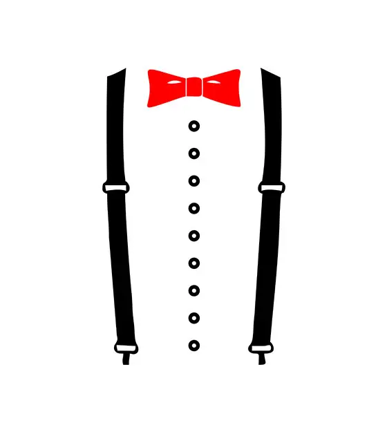 Suspenders Red Bow Vector