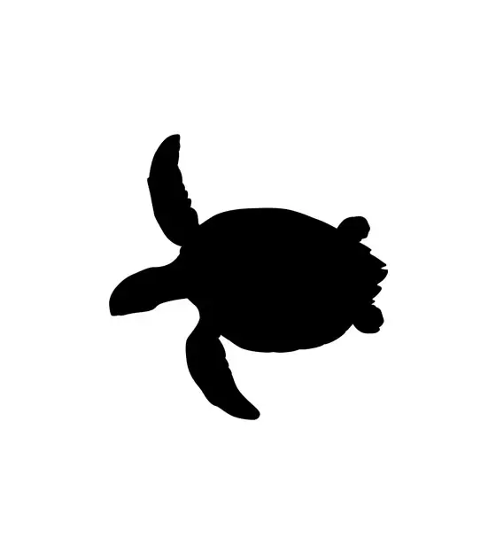 Graceful Swimming Sea Turtle Silhouette Art