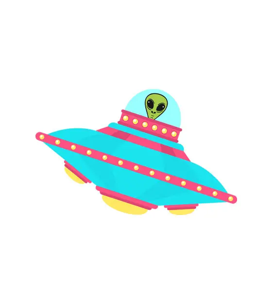 Chilling Blue and Red Extraterrestrial UFO Vector Art