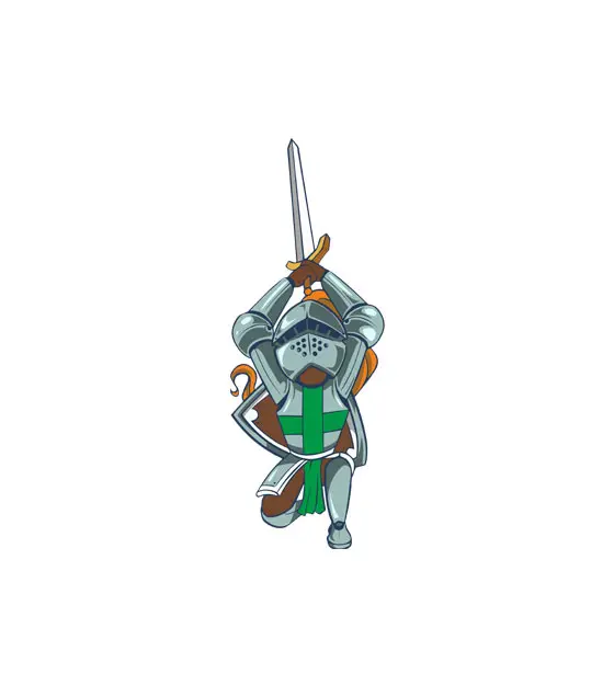 Gallant Knight Vom Tag Position Warrior Vector Art