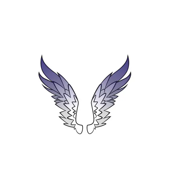 Endearing Baby Angelic Wings Vector Art
