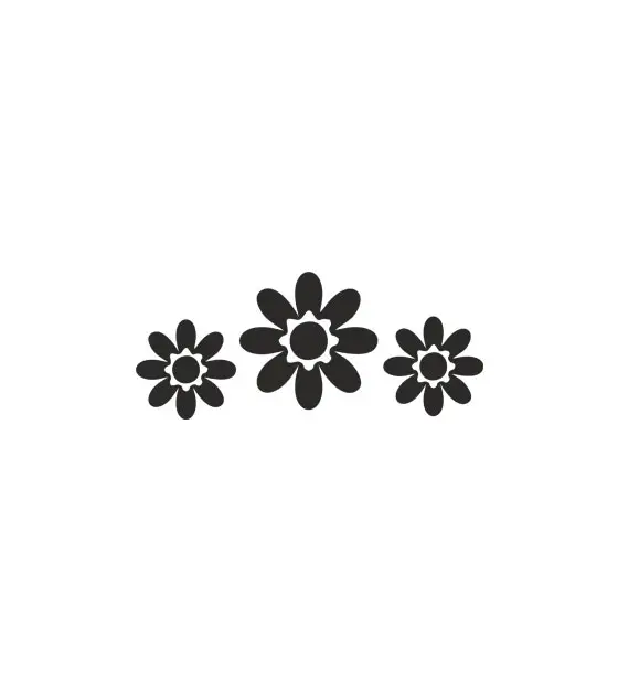 Appealing Daisy Floral Pattern Silhouette Art