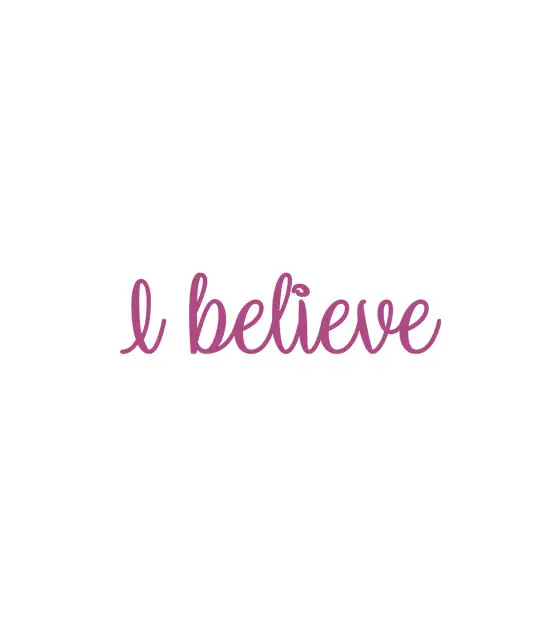Purple I Believe Alphabet Calligraphy Vector Image