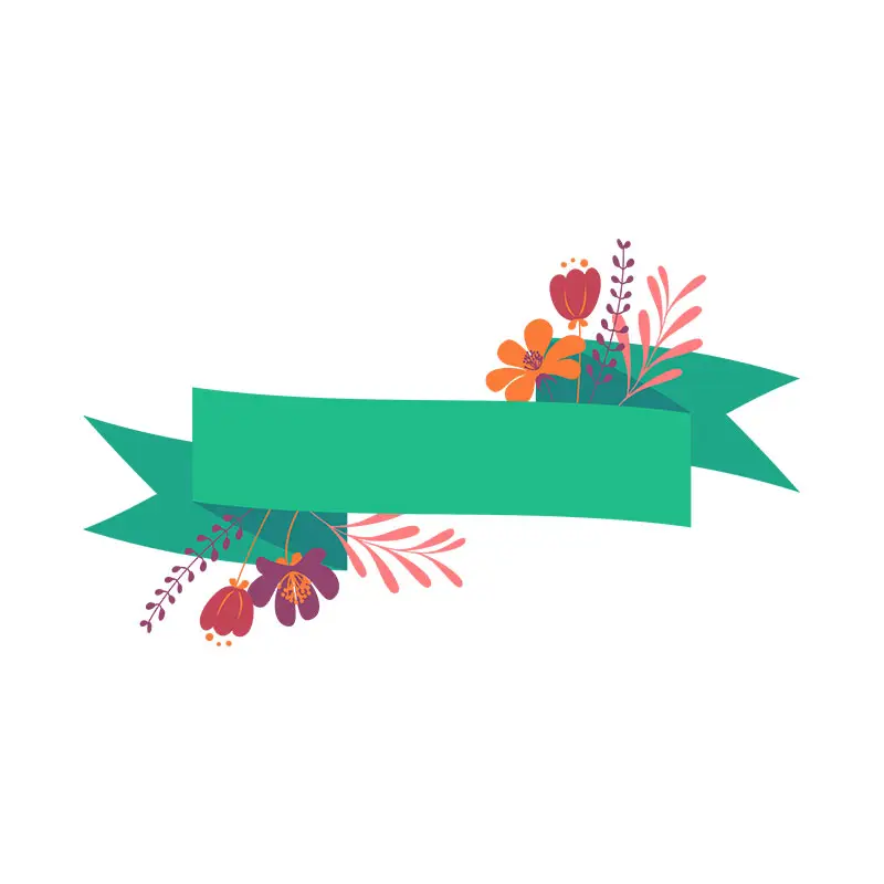 Exquisite Flower Ribbon Banner Vector Art