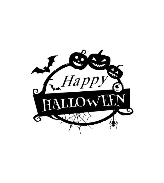 فن ظلال لتهنئة بعيد Halloween سعيد ومسكون بالأشباح
