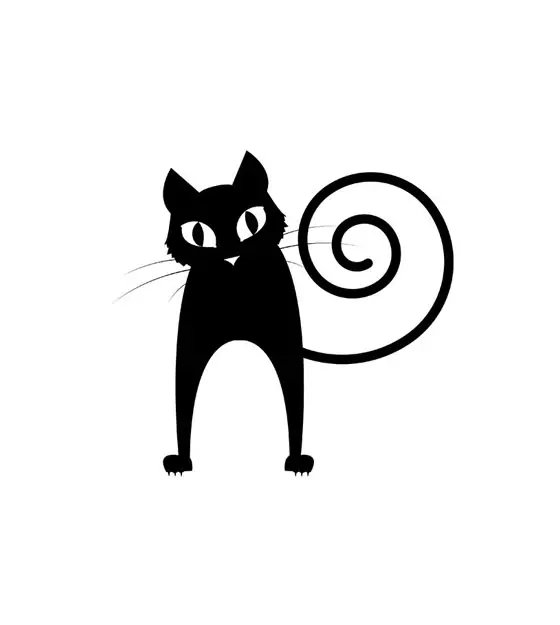 Confident Halloween Cat with Silhouette Art