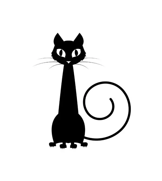 Neutral Halloween Cat Sith Silhouette Art