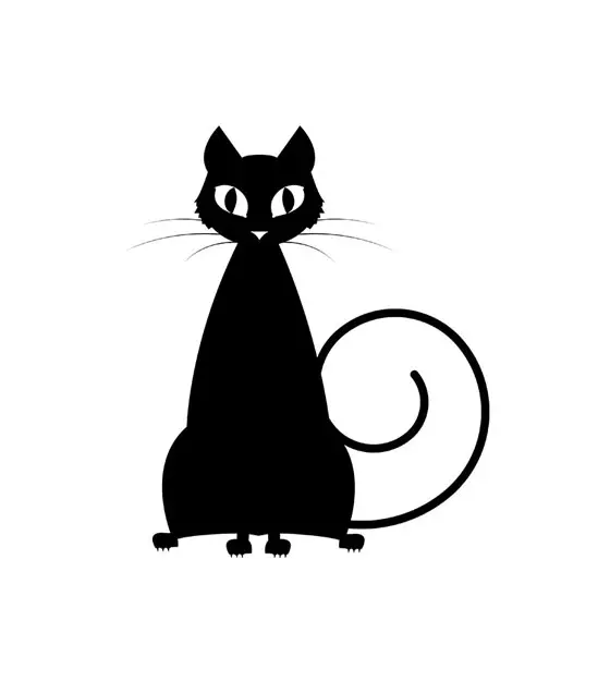 Relaxed Halloween Cat Sith Silhouette Art