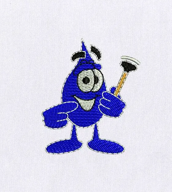 Cheeky Resourceful Water Droplet Embroidery Design