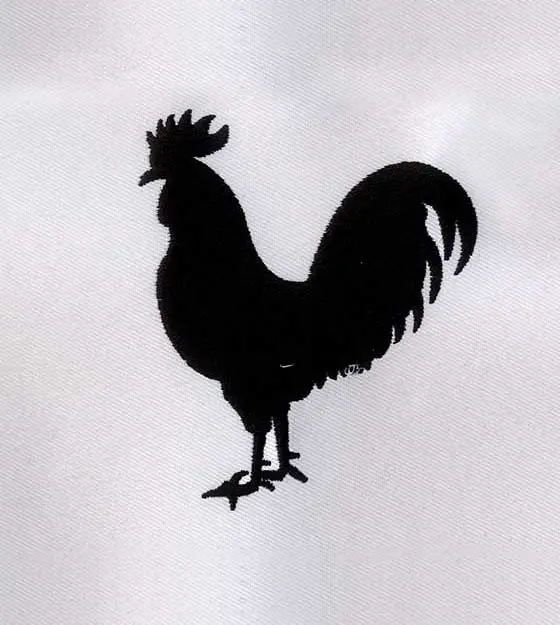 Subtle Chicken Silhouette Embroidery Design