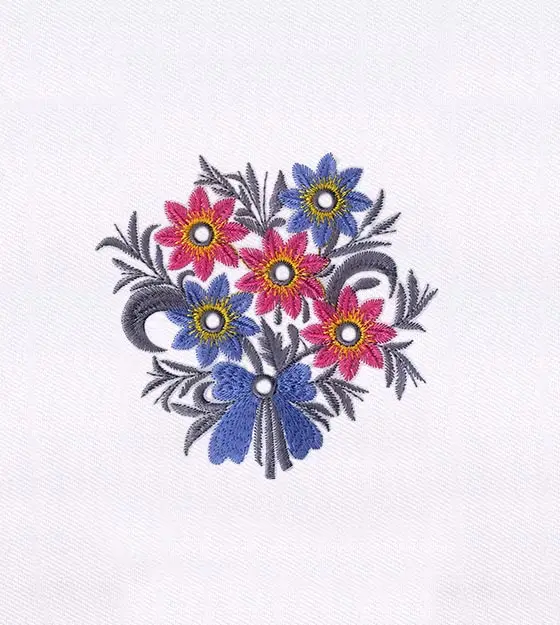 Creative Bouquet of Flowers Embroidery Design