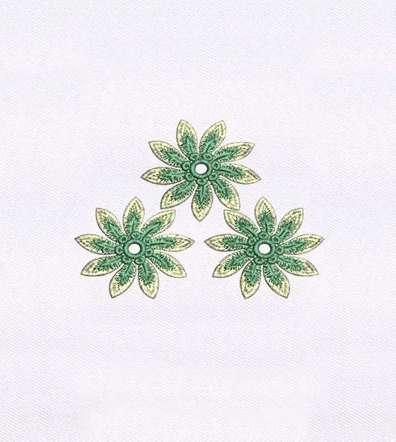 Wind Swiveling Flowers Embroidery Design