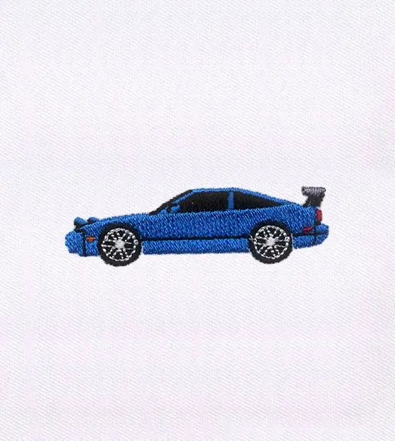 Cool Blue Car Cap Embroidery Design
