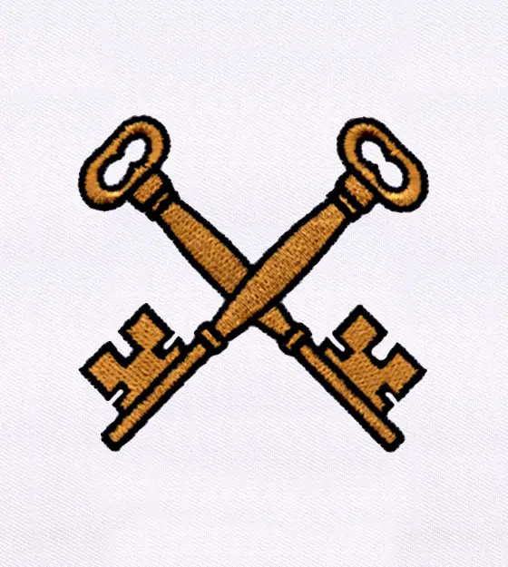 Old Style Large Brass Keys Embroidery Design