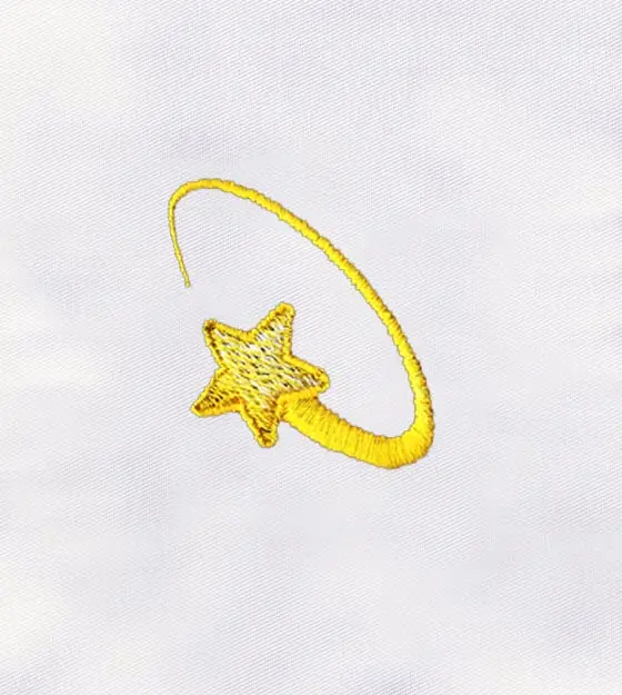 Shining Golden Star Embroidery Design