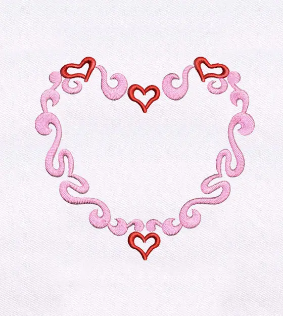 Magnificently Outlined Delicate Heart Embroidery Design