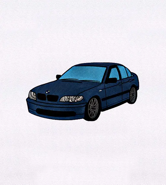 Cool and Stylish Blue Car Embroidery Design