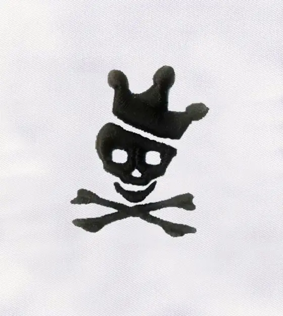 Danger Sign Skeleton 3D Puff Embroidery Design