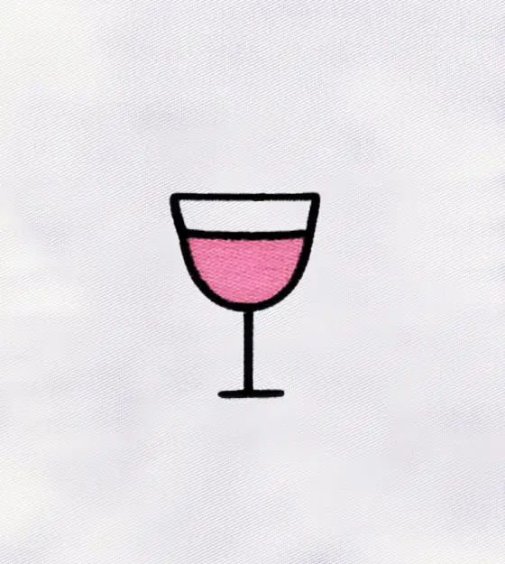 Fancy Wine Glass Machine Embroidery Design