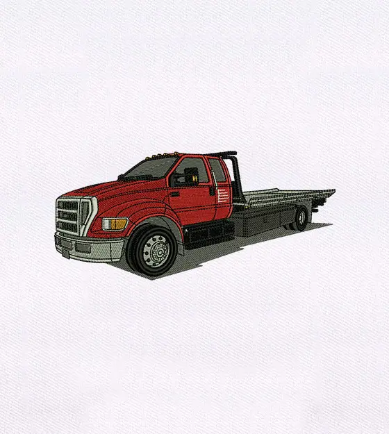 Red and Gray Domestic Truck Embroidery Design