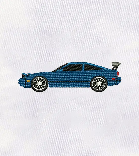 Blue Stylish Car Machine Embroidery Design