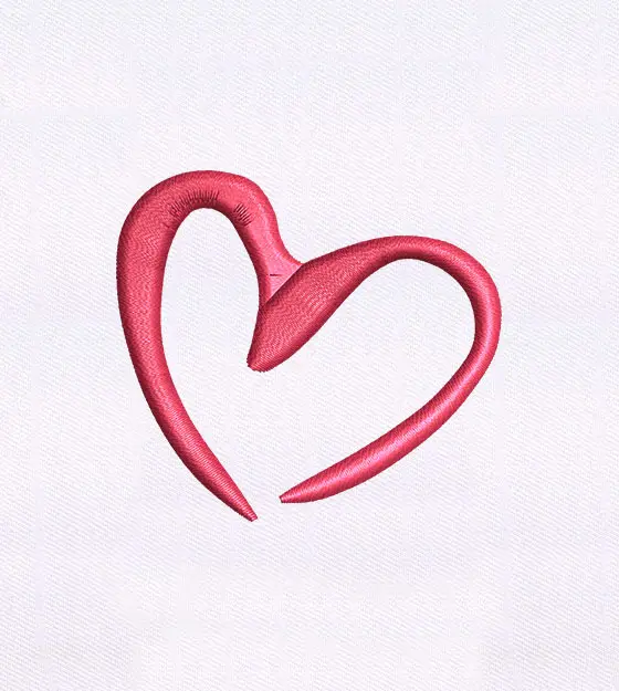 Artistically Imaginative Pink Heart Embroidery Design