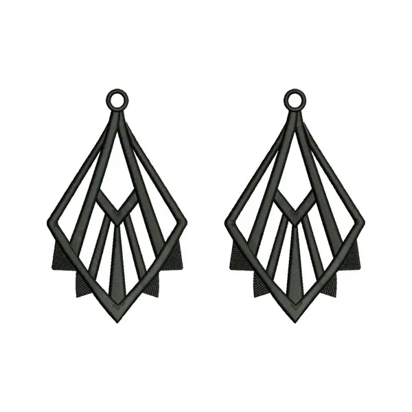 Geometric Earrings Embroidery Design
