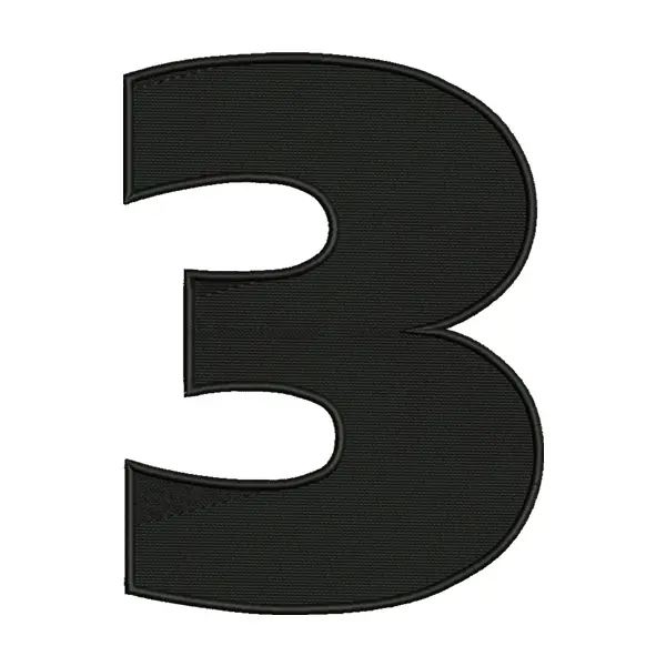 Number Three Star Wars Font Embroidery Design