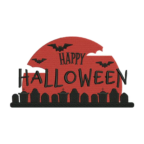 Happy Halloween Embroidery Design – Bats