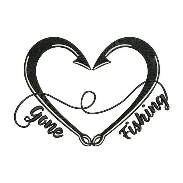 Gone Fishing Embroidery Design