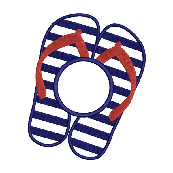 Flip Flops Embroidery Design
